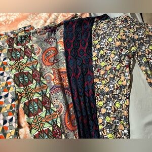 10 Pairs of LuLaRoe Assorted Multi-Pattern Leggings - Bright Mixed Colors